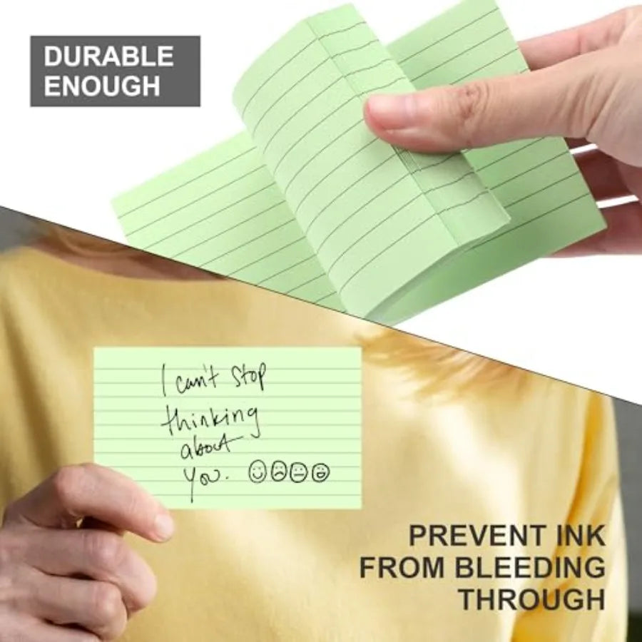 300 Count 3x5 Inch Colored Ruled Index Cards with Ruled Lines