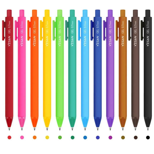 Colored Gel Pens, Journal Pens 0.7 mm,12 Assorted Colors