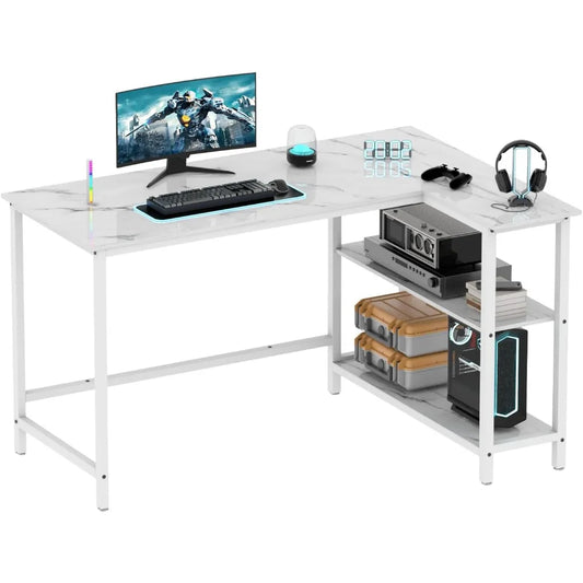 Computer Desk with Shelves, 50 Inch Gaming Writing Desk