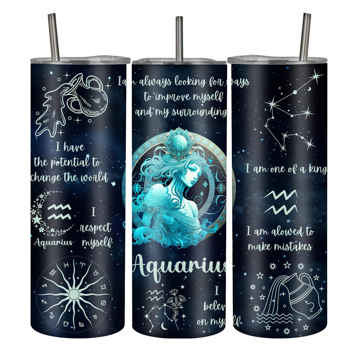 1pc, 20Oz/590Ml, Constellation Astrology Stainless Steel Insulated Tumbler