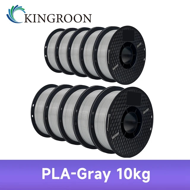 KINGROON 10KG PLA/ ABS/ PETG Filament 1.75mm Black White Gray, 10 Rolls
