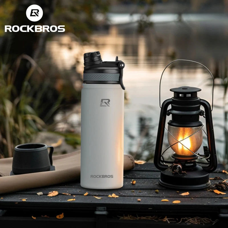 ROCKBROS Thermos Water Bottle 500ml 1000ml Non Slip Stainless Steel