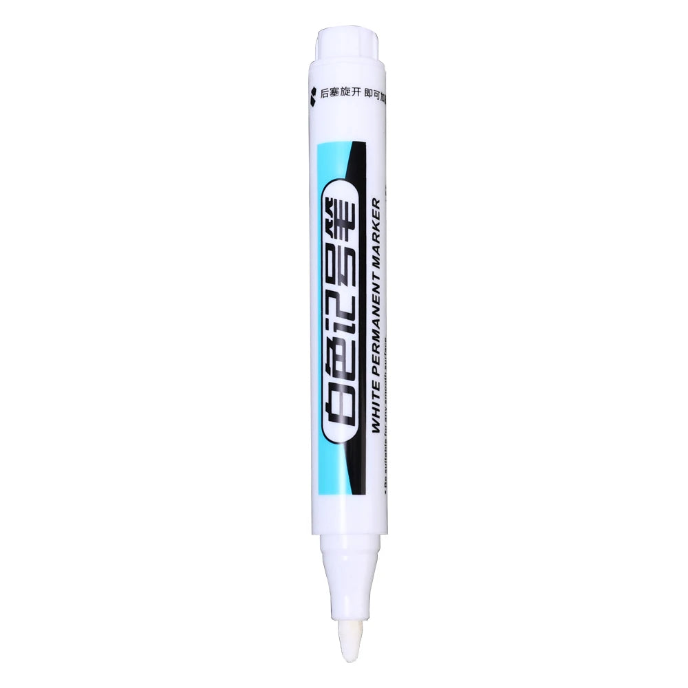 5/1Pcs Oily White Marker Pen Permanent, 0.7mm 1mm 2.5mm