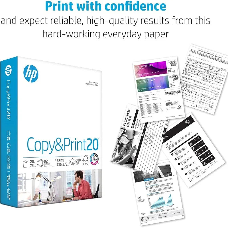 Printer Paper | 8.5 x 11 Paper | Copy &Print 20 lb 10 Ream Case - 5,000 Sheets