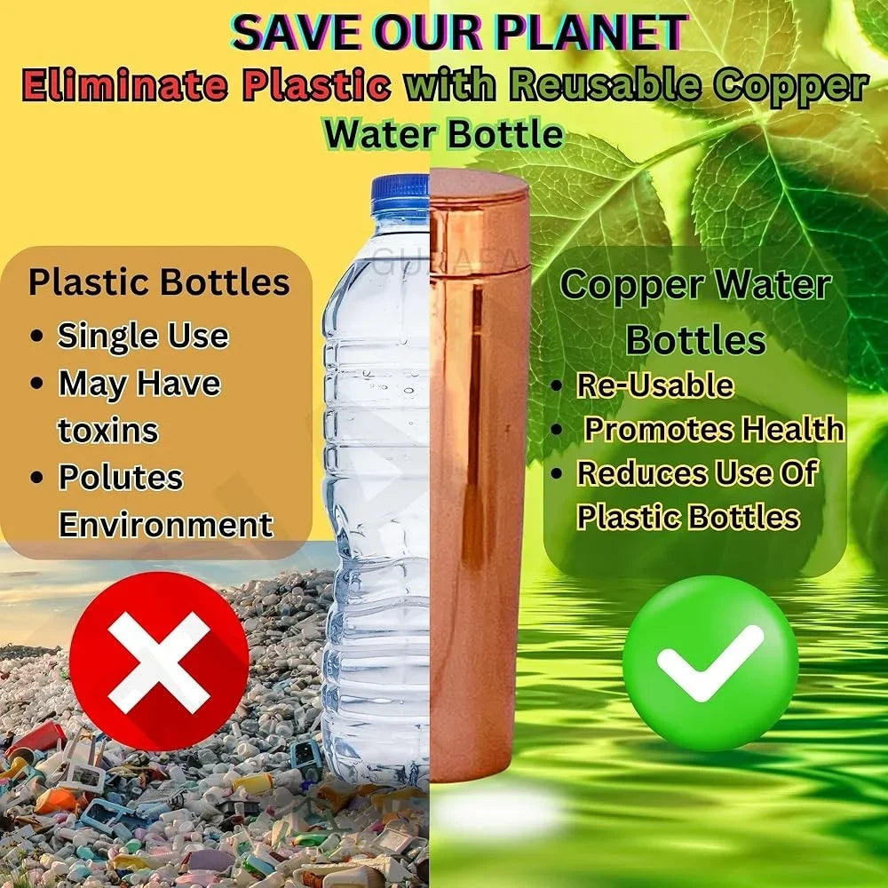 Handmade Copper Water Bottle 32oz