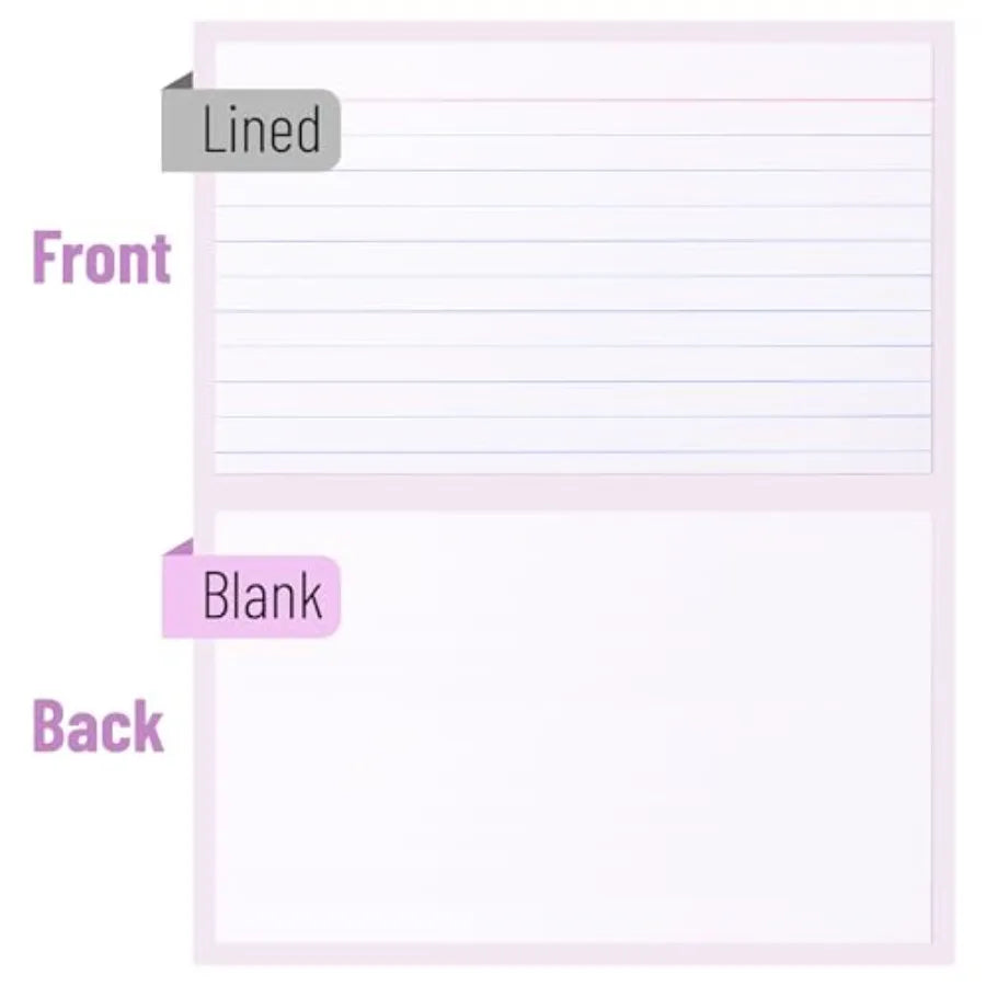 Lined Index Cards 3x5 100 Cards with Black Lines