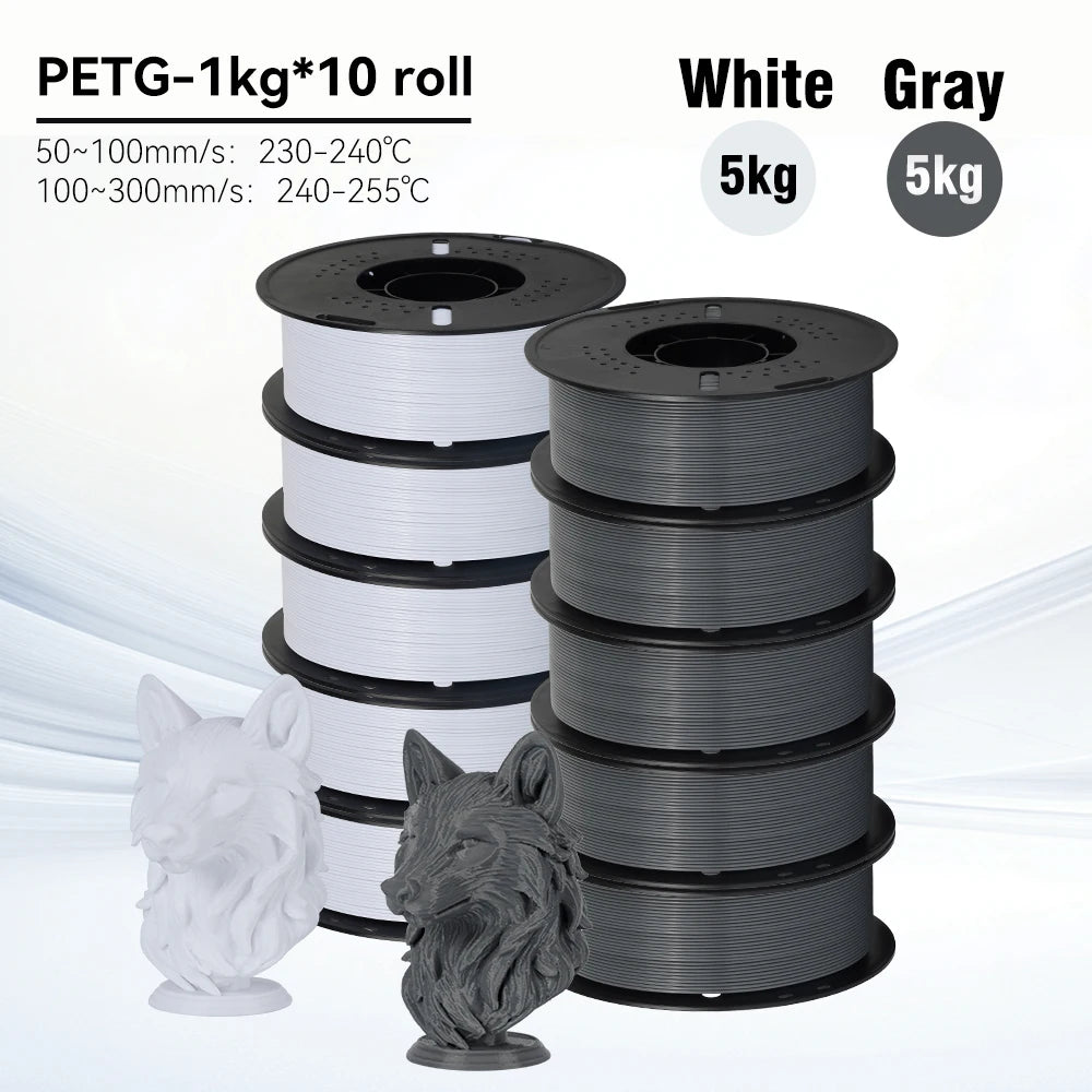 KINGROON 10KG 1.75mm PETG Filament High Quality 3D Printing