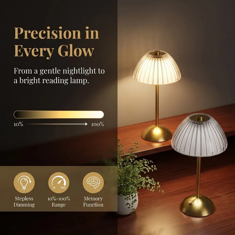 LED Table Lamp Cordless 3 Color Temperatures USB-C Charging Wireless