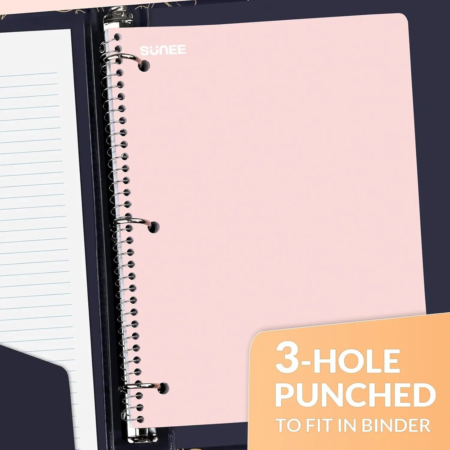 Spiral Notebooks, 5 Pack, College Ruled Paper, 8x10.5 Inch, 70 Sheets