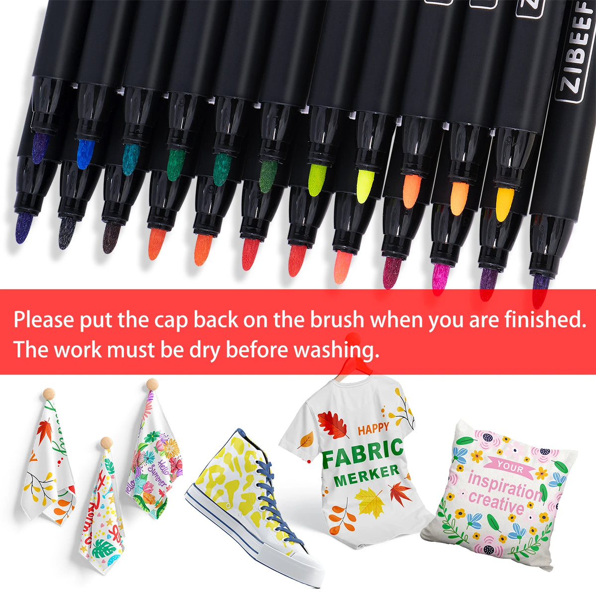 Fabric Markers Pens, Permanent No Bleed Markers