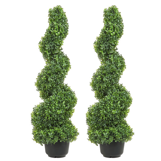 SucceBuy 1/2pcs Spiral Artificial Plant 24/36/48in