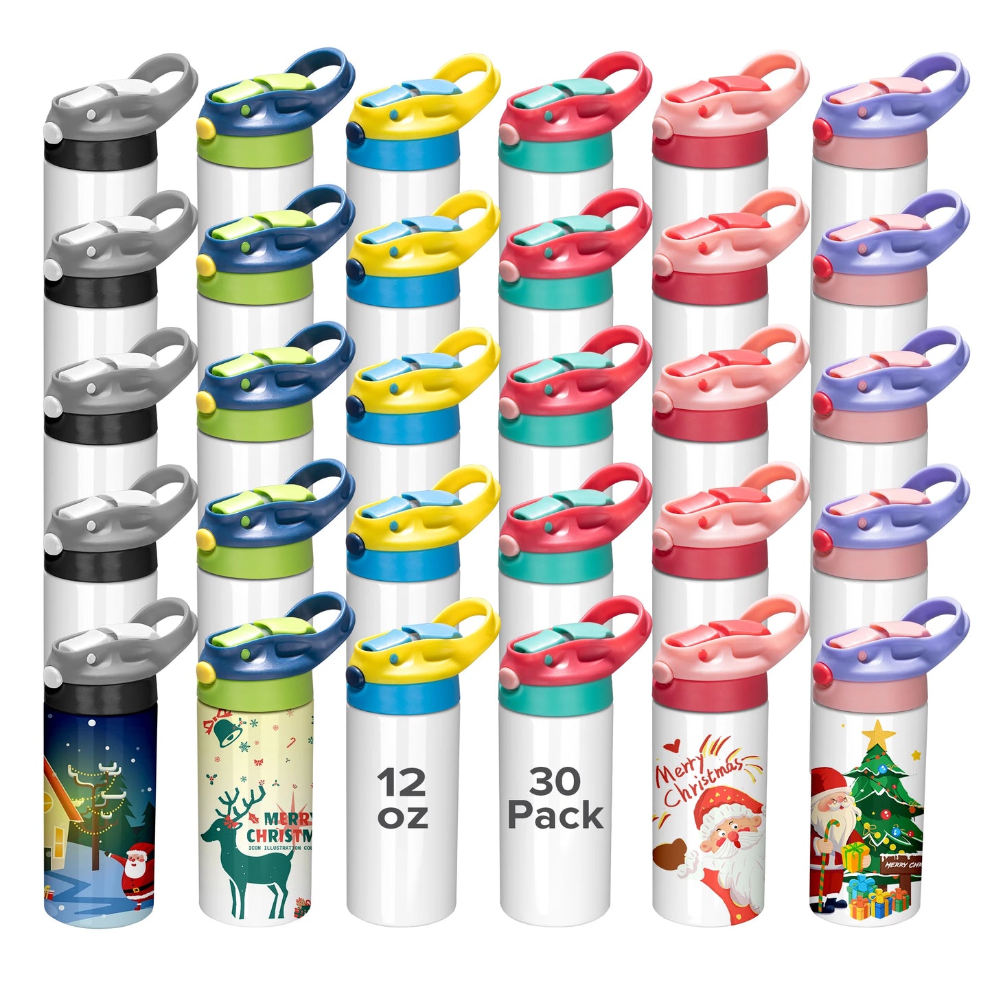 12/30 Pack 12oz Sublimation Kids Tumblers
