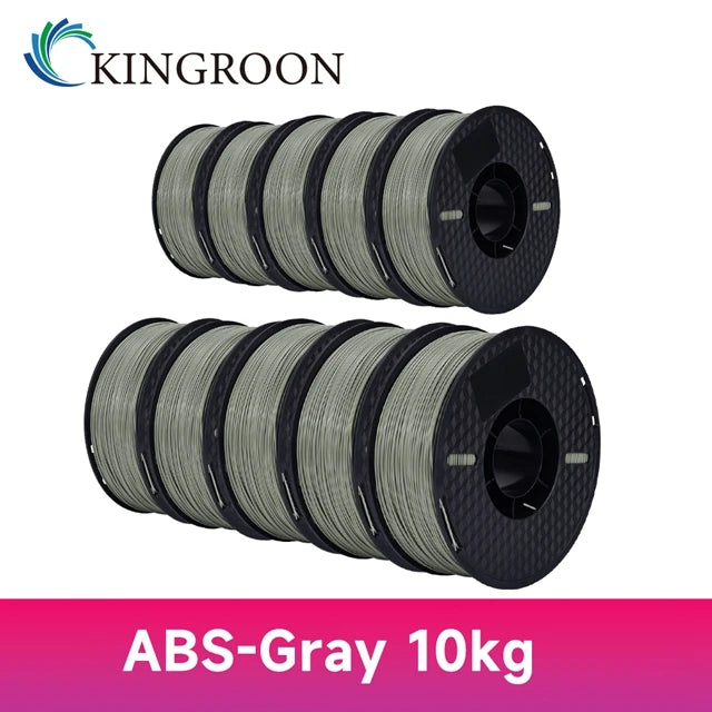 KINGROON 10KG PLA/ ABS/ PETG Filament 1.75mm Black White Gray, 10 Rolls