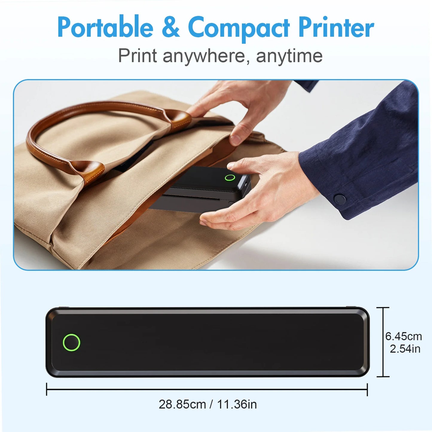 Portable Printers Wireless Inkless Thermal US Letter/A4/A5/B5