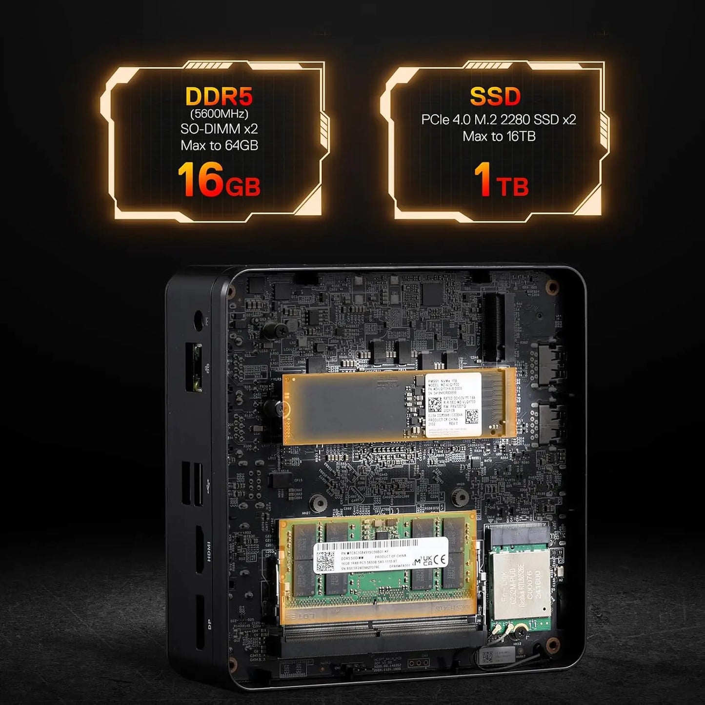 Redragon MPC745 Mini PC AMD Ryzen 7 8845HS Processor & 16GB DDR