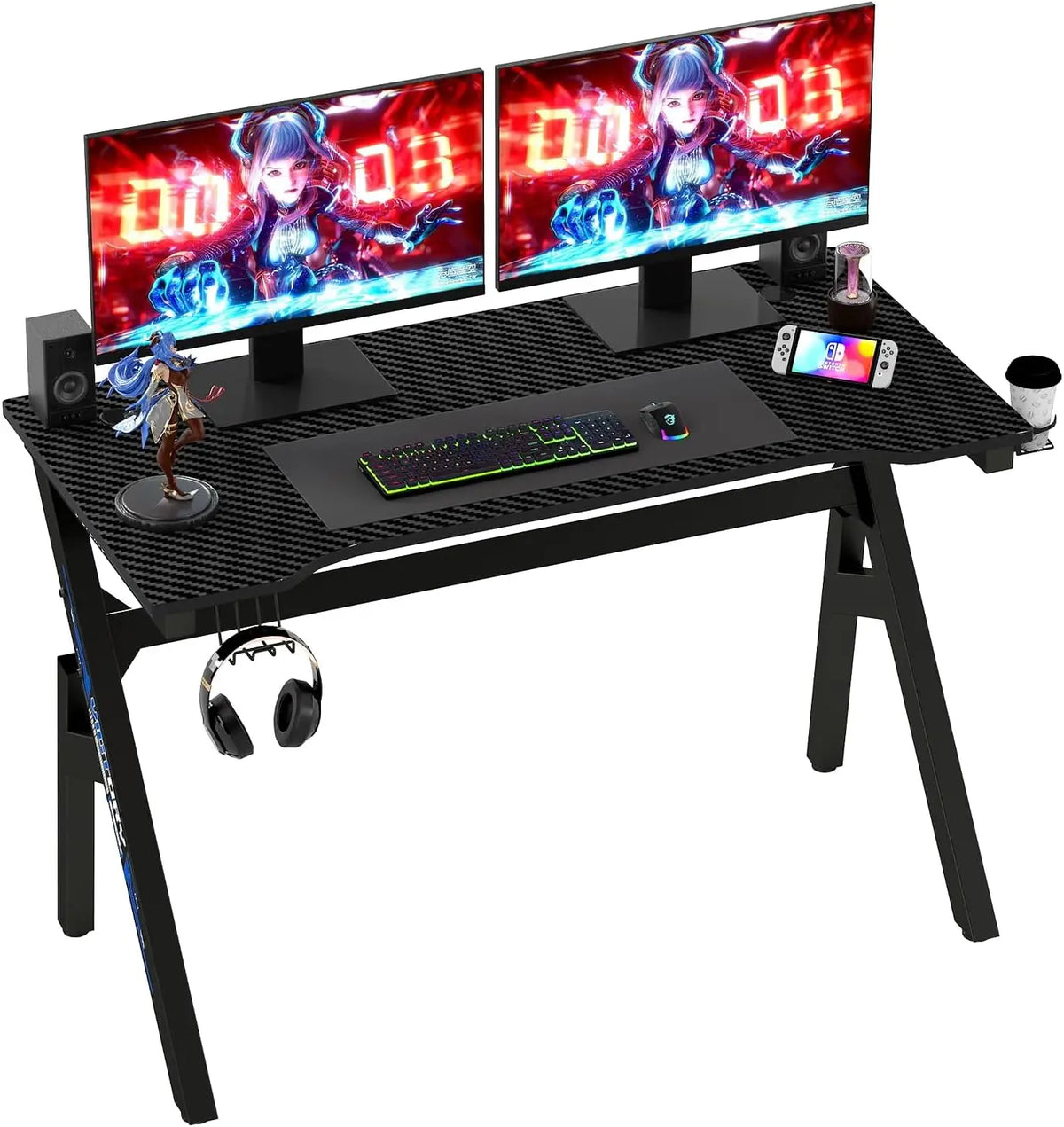 BestOffice Gaming Desk Computer Desk 47 Inch Home Office Workstation