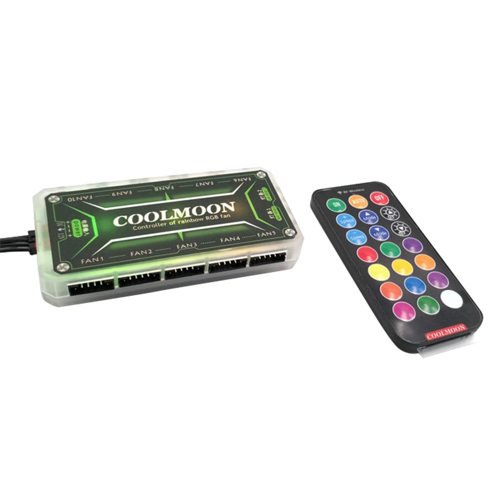 COOLMOON RGB DC12V 5A LED Color Intelligent Fan Remote Controller