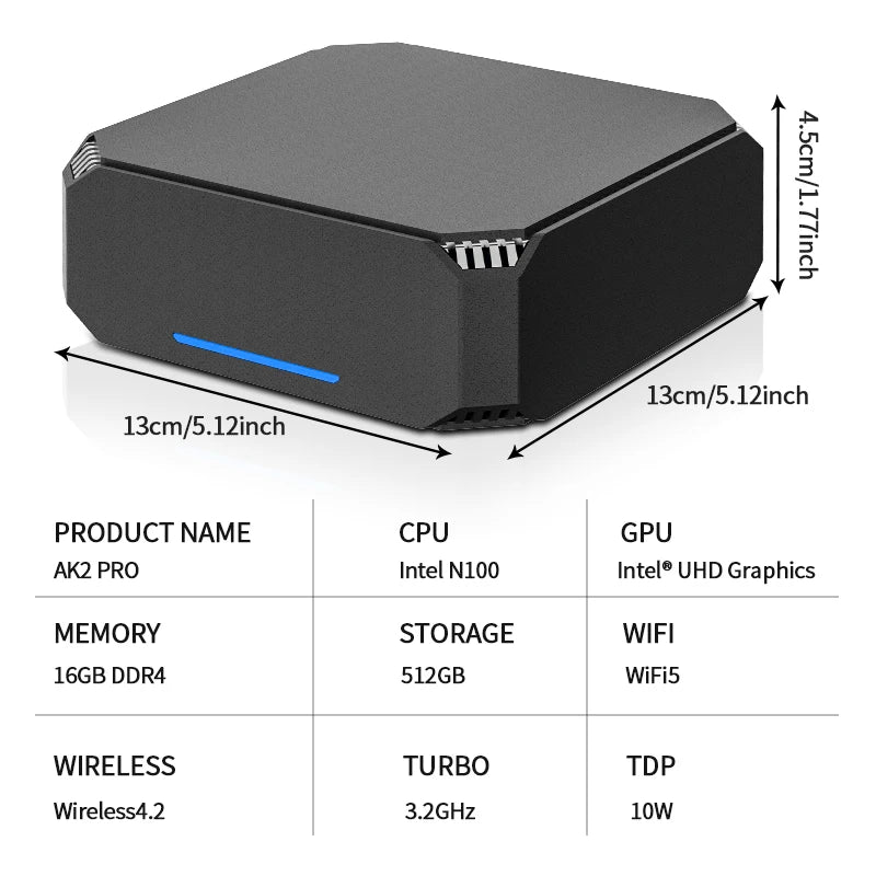 FIREBAT AK2 PLUS Mini PC Intel N100 CPU DDR4 16GB RAM 512GB SSD