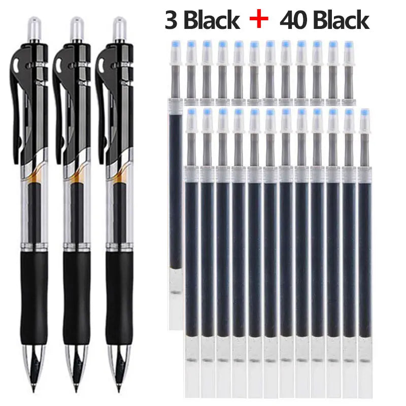 43 PCS Gel Pens & Refills Set Black/red/blue ink 0.5 mm