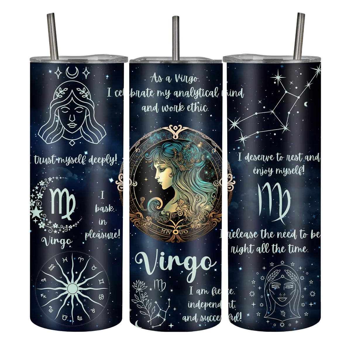 1pc, 20Oz/590Ml, Constellation Astrology Stainless Steel Insulated Tumbler
