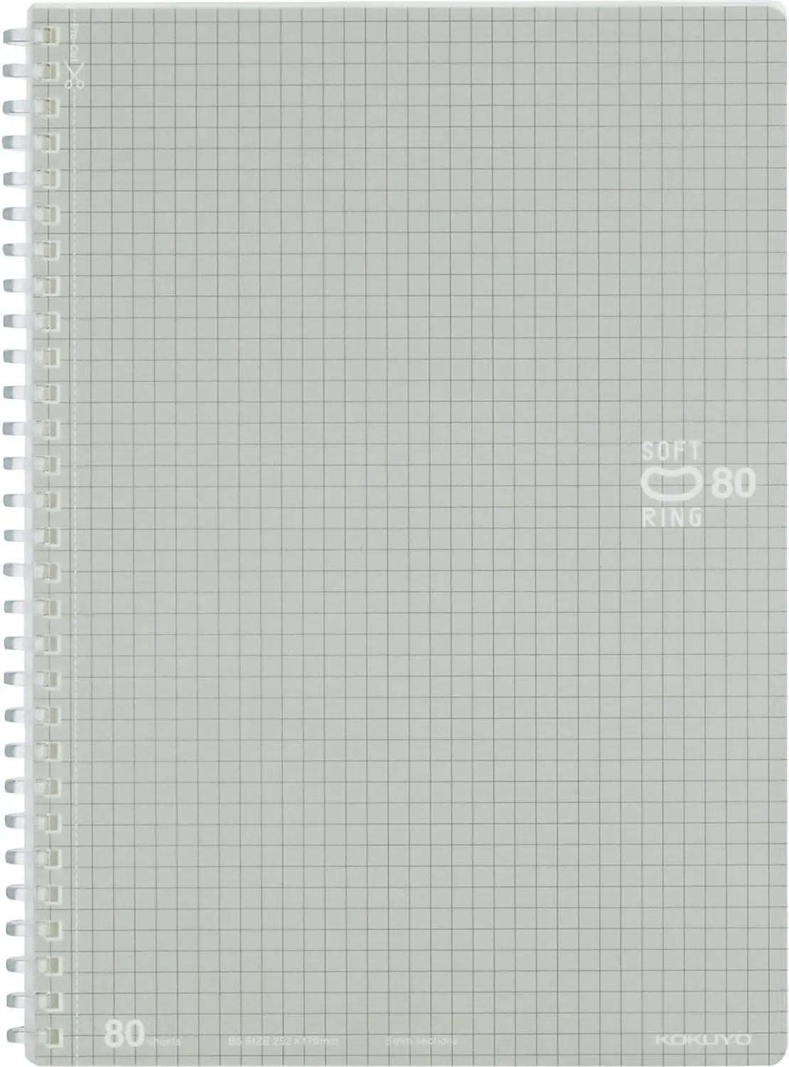 Spiral Graph Notebook, 10x7 B5 Soft Ring, 5mm Grid Ruled, 80 Sheets