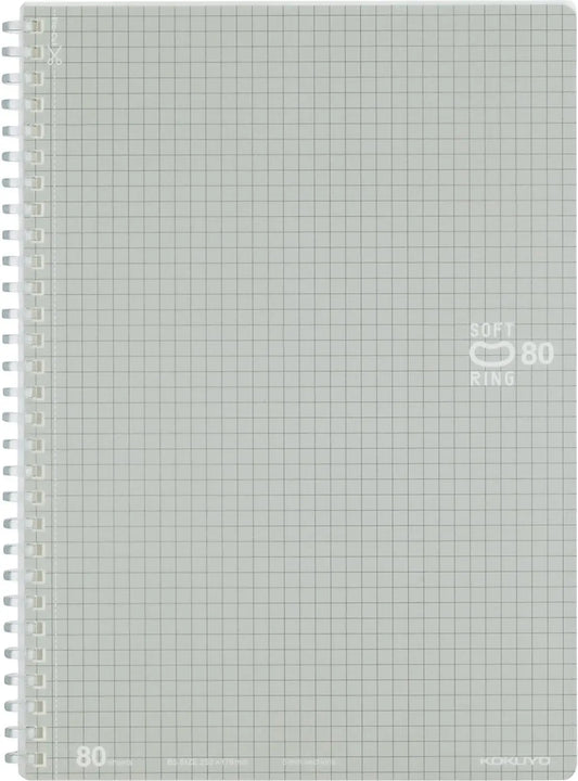 Spiral Graph Notebook, 10x7 B5 Soft Ring, 5mm Grid Ruled, 80 Sheets