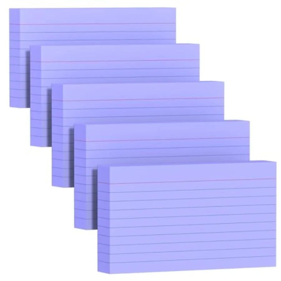 200 Count Index Cards 4x6 Inch, Colored Flash Card 40 Sheets Each