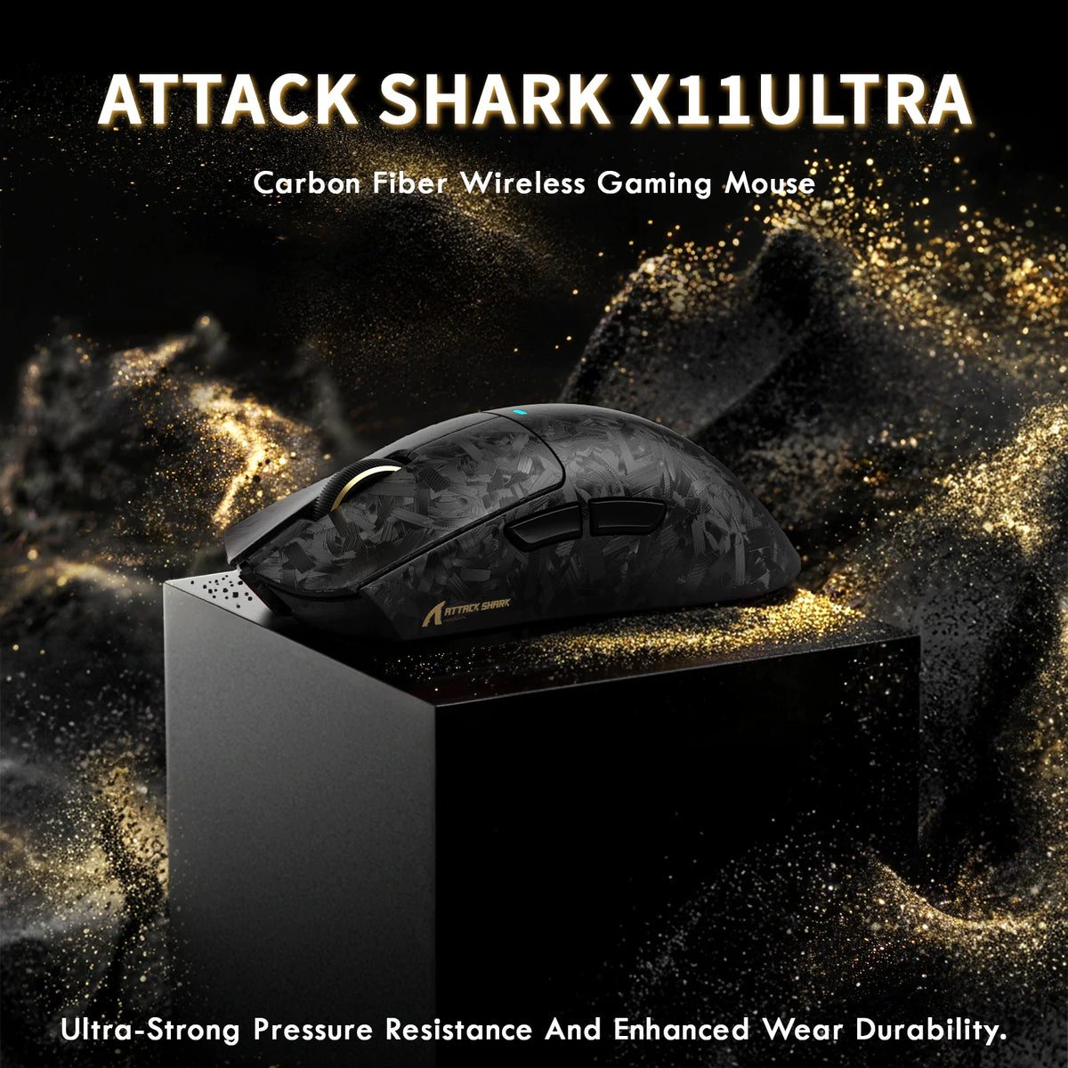ATTACK SHARK X11 ULTRA Carbon Fiber Wireless 8K PAW3950MAX Gaming Mouse