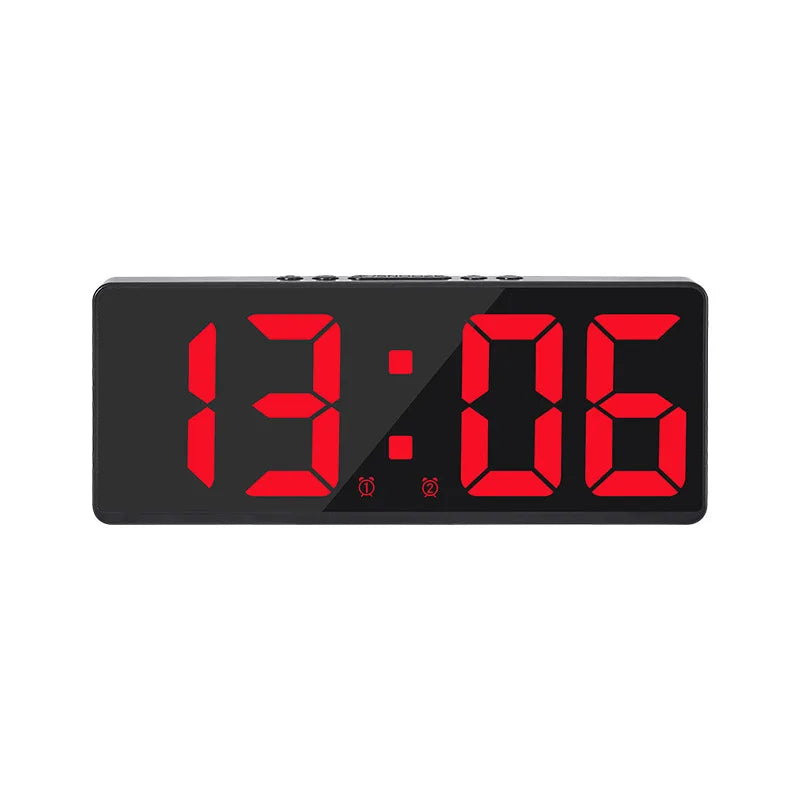 Acrylic/Mirror Digital Alarm Clock 12/24H Electronic LED Clock