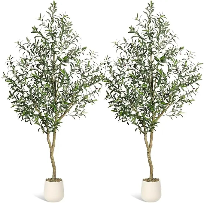 Olive Trees Artificial Indoor, 5-7ft Tall Faux Silk Plant