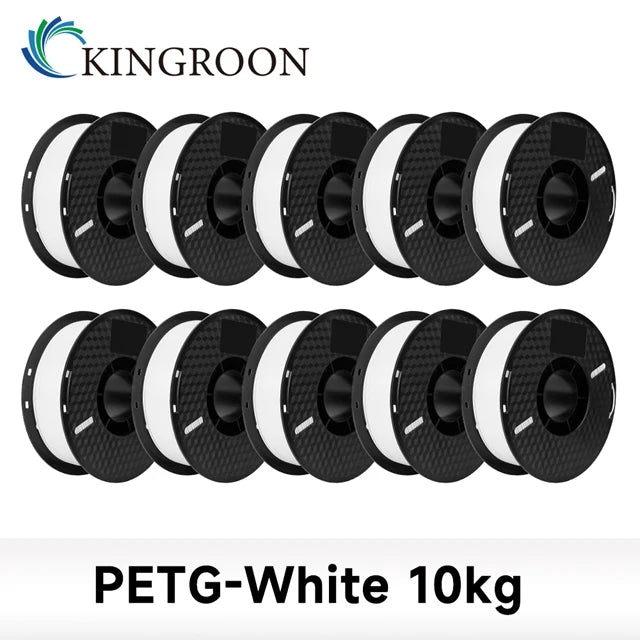 KINGROON 10KG PLA/ ABS/ PETG Filament 1.75mm Black White Gray, 10 Rolls