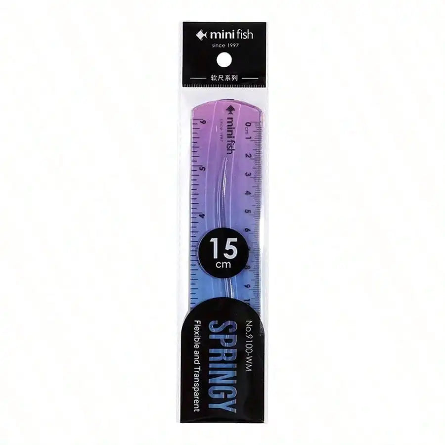 20cm/15cm Flexible Soft Ruler Gradient Rainbow Color for Office School