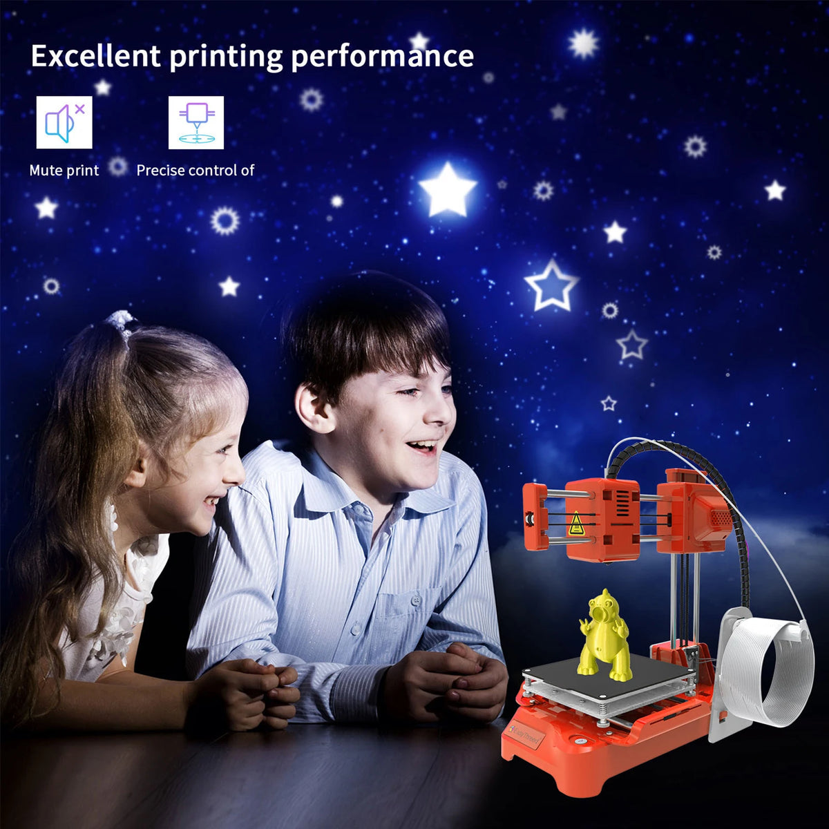 EasyThreed K7 Children Mini Desktop 3D Printer for Kids 100x100x100mm