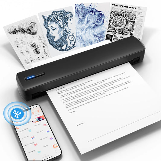 Portable A4 Thermal Printer Inkless Wireless 300DPI 1500mAh BT USB Type-C