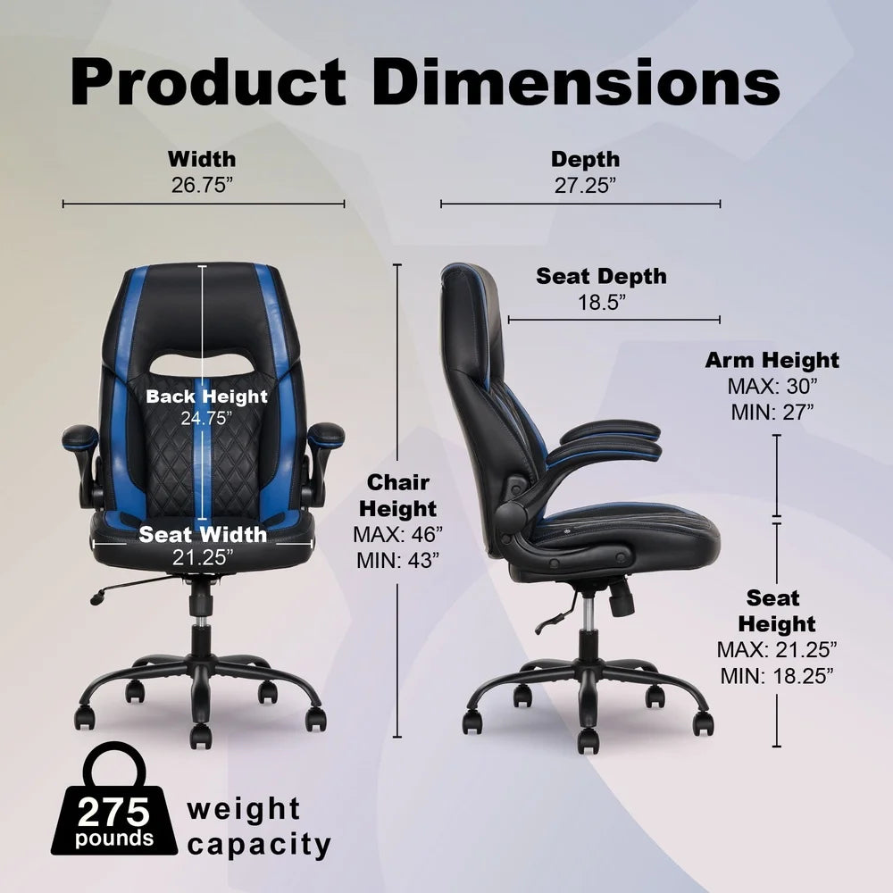 Maven Gaming Chair High Back Adjustable Height 275lb Capacity