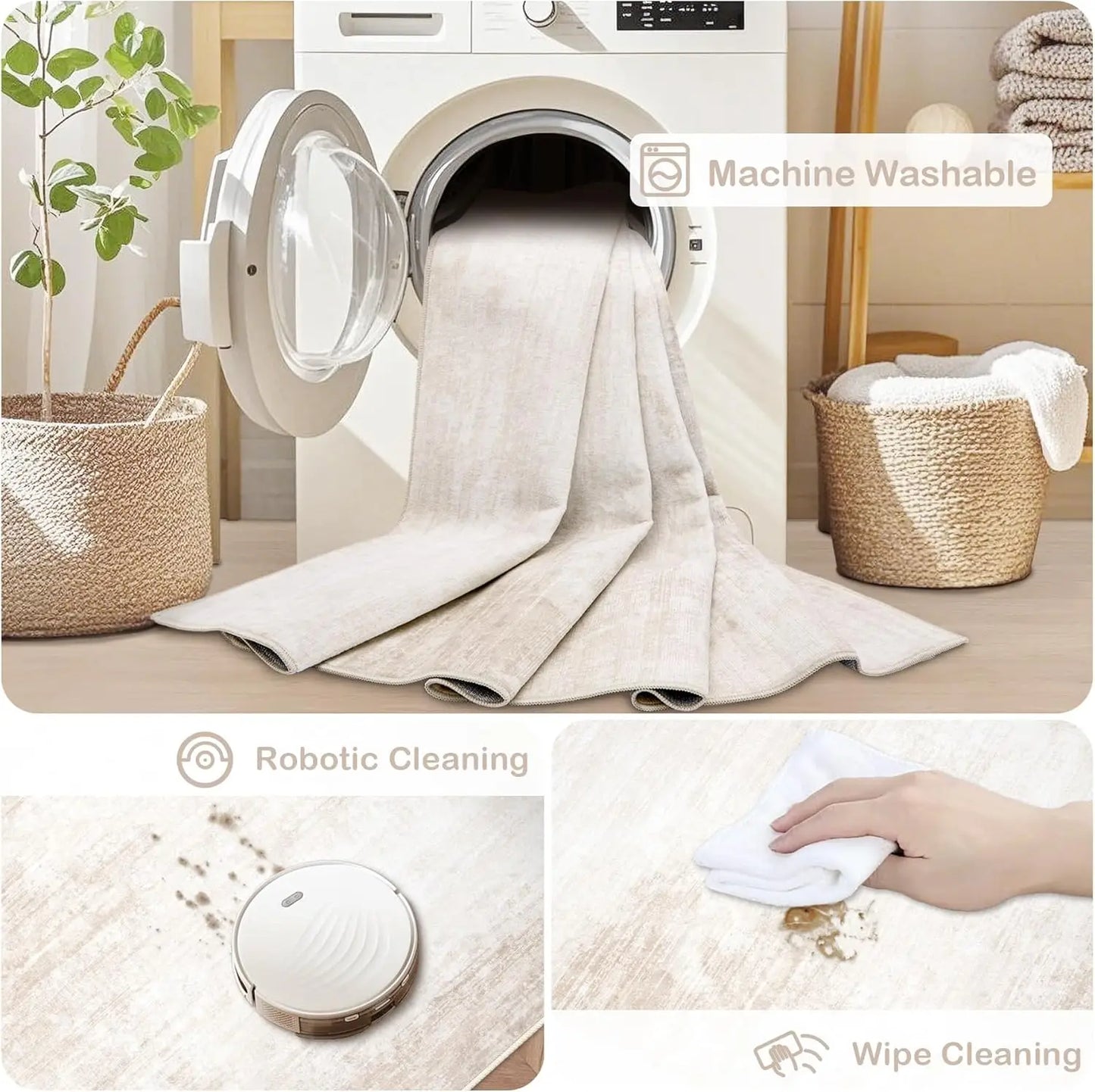 Washable 10x14 Area Rug: for Living Room Bedroom Home Office