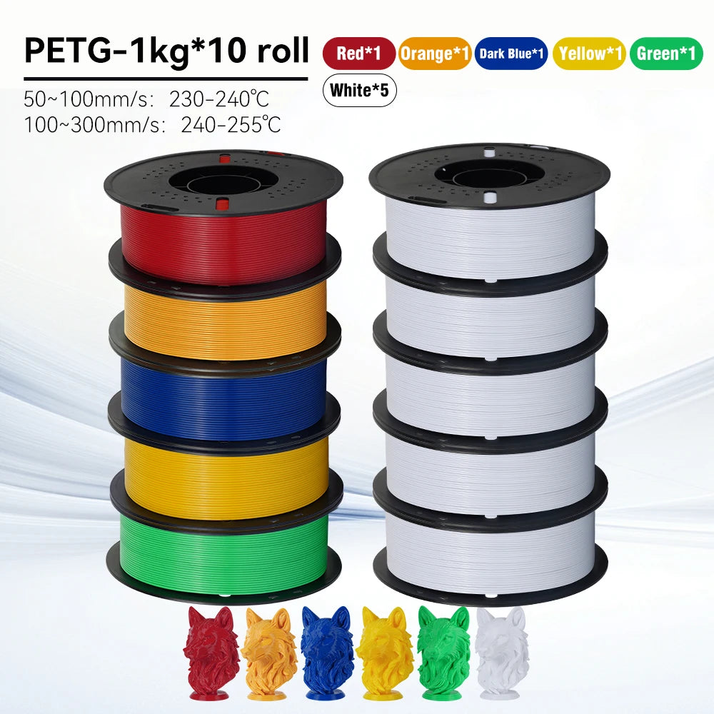 KINGROON 10KG 1.75mm PETG Filament High Quality 3D Printing