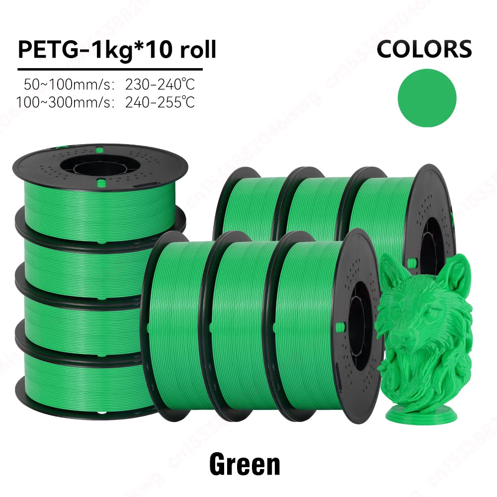 KINGROON 22LBS PETG filament 3D Printer Filament 5/10 Rolls 1KG