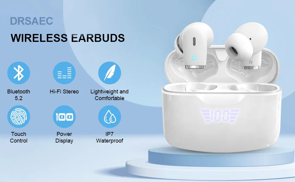 DRSAEC Wireless Earbud, Bluetoth Earbud 5.2