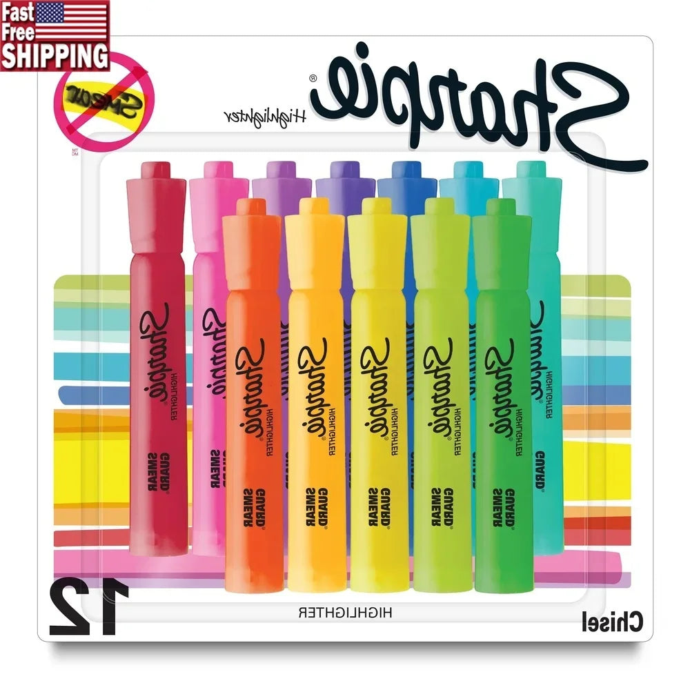 Multicolor Tank Highlighters Chisel Tip 12 Count