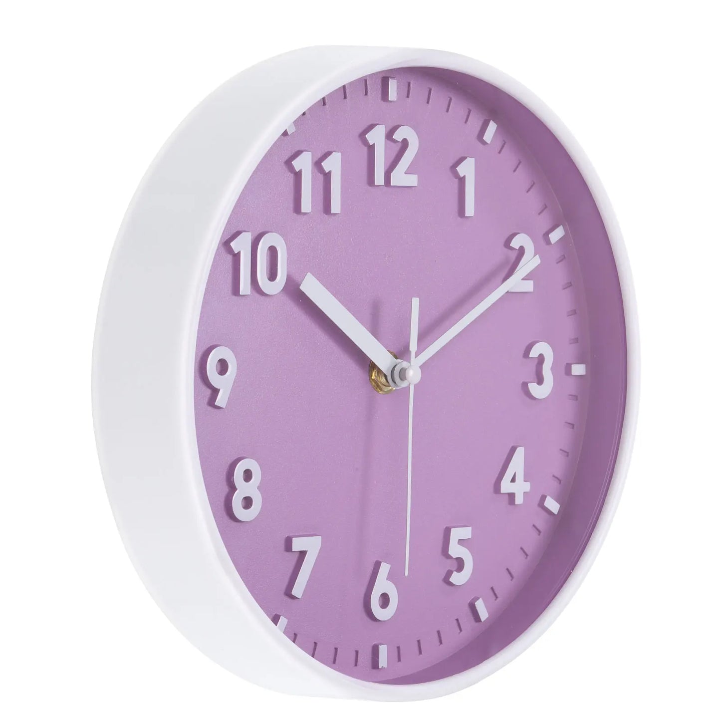8 Inch Wall Clock 3D Non-Ticking Round Wall Clocks for Office
