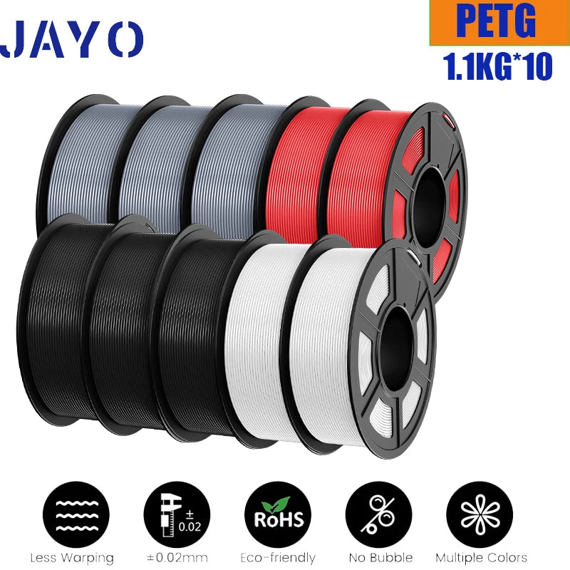 JAYO PETG/PLA PLUS/High Speed Matte PETG/PLA Filament 175mm 10 Rolls