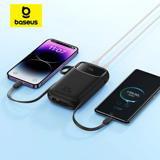 Baseus Qpow2 Power Bank Dual-Cable Digital Display Fast Charge 20000mah