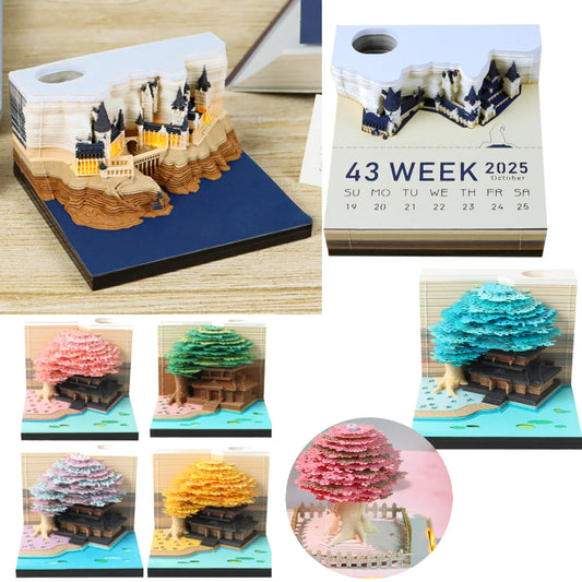 Castl Desk Calendar 2025 Tear-Away 3D Calendar