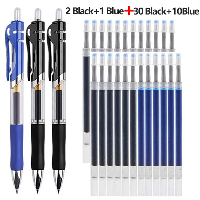 43 PCS Gel Pens & Refills Set Black/red/blue ink 0.5 mm