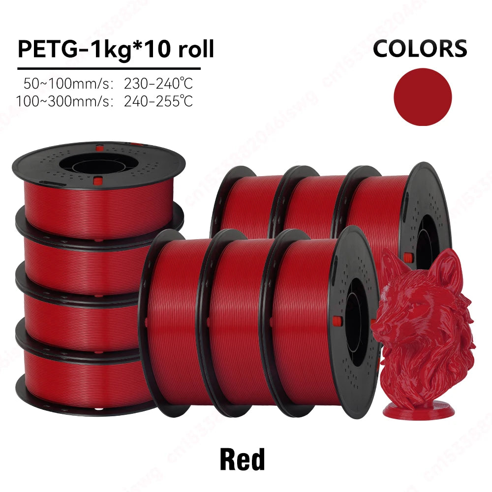 KINGROON 22LBS PETG filament 3D Printer Filament 5/10 Rolls 1KG