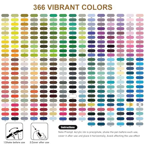 366 Colors Straight Liquid Acrylic Art Markers