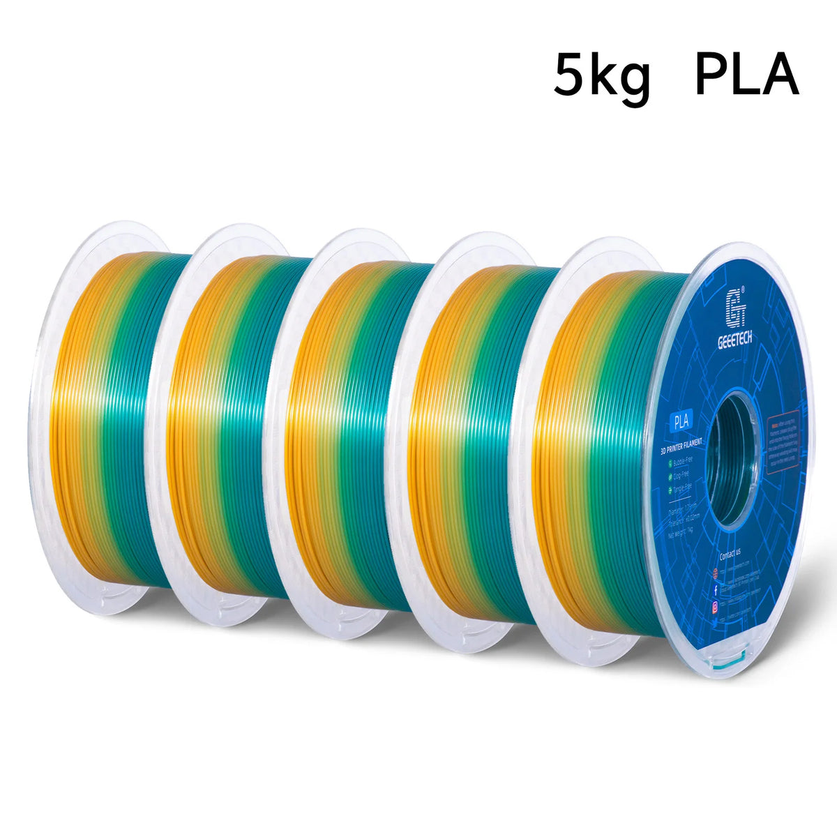 Geeetech 5Kg Standard PLA Filament 1.75mm, Multiple Colour