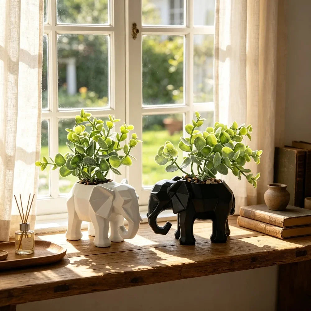 2Pack Artificial Plants with Pot for Home Decor