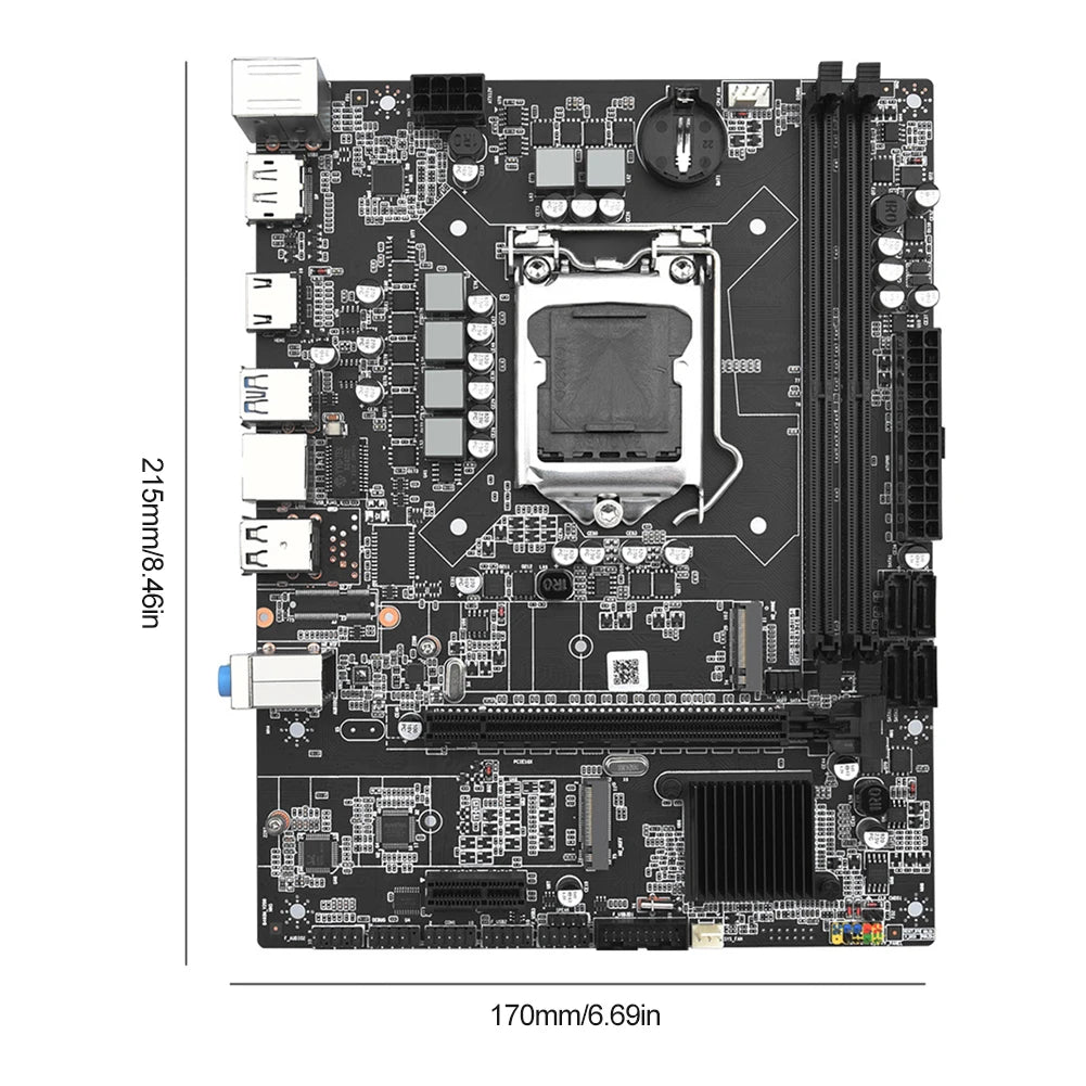 H410 Motherboard LGA 1200 DDR4*2 Memory M.2 NVME 64GB Max PCl-E16X Motherboard